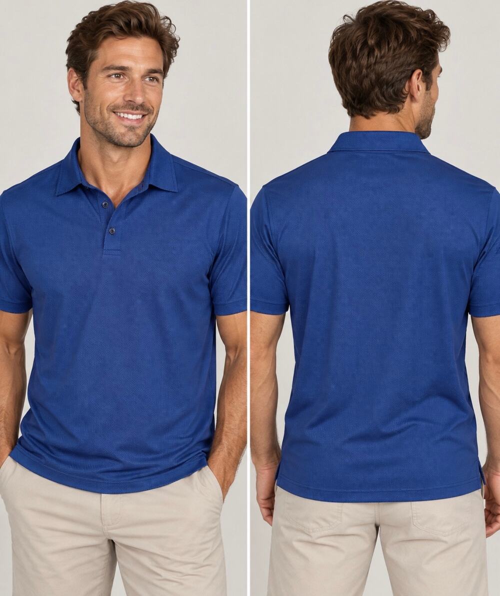 Johnston & Murphy Performance Polo Men’s Large Blue Golf Athletic Shirt